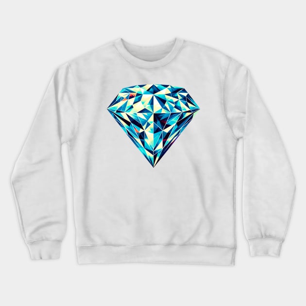 Geometric Brilliance: Vibrant Diamond Design Crewneck Sweatshirt by AmandaOlsenDesigns